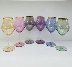 К-кт чаши за ракия лале цветно стъкло
