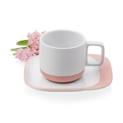 Чаша с чинийка Pink & White